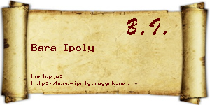 Bara Ipoly névjegykártya
